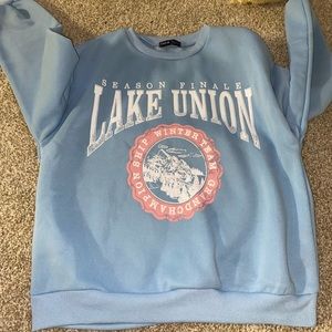 Baby blue sweatshirt from shein